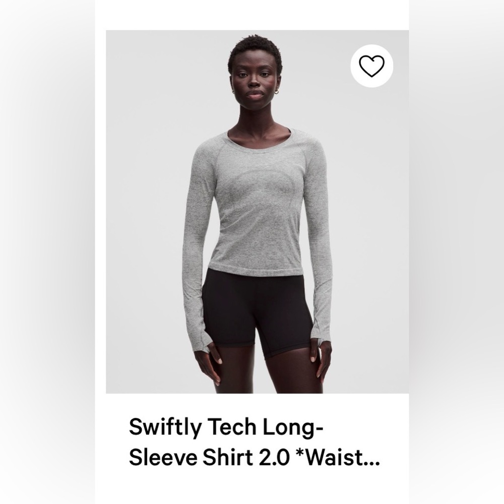 Lululemon Swiftly Tech Long Sleeve Waist Length Top in Slate Gray